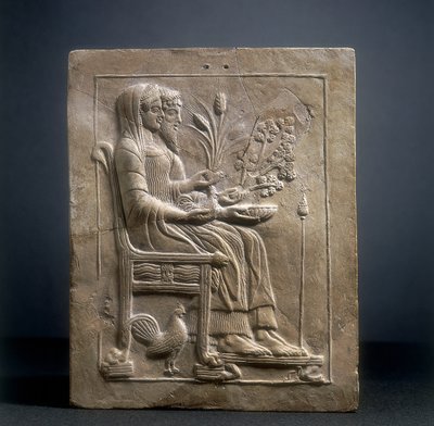 Pinax Persefony i Plutona w Hadesie (terakota) autorstwa Roman