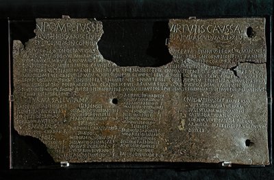 SZTUKA ROMAŃSKA: Dekret Pompejusza Strabona Gneo, 98-90 p.n.e. autorstwa Roman