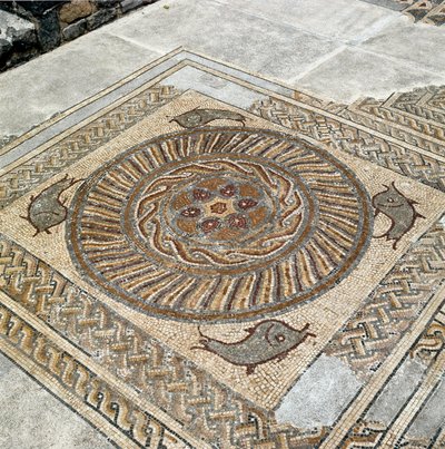 Pozostałości mozaik rzymskiego miasta autorstwa Roman