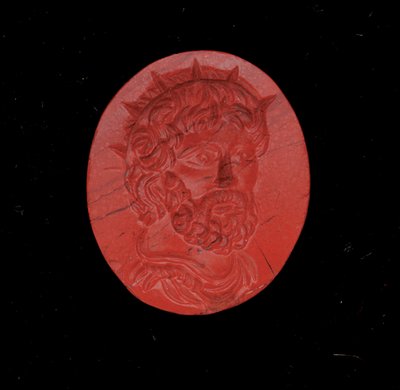 Pierścionek z Portretem Cesarza Postumusa (czerwony jaspis) autorstwa Roman
