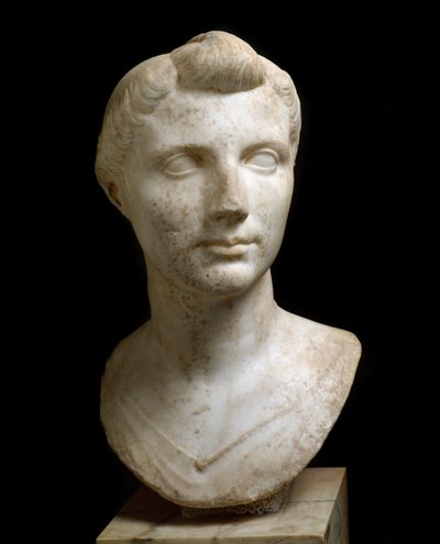 Sztuka rzymska: „” Popiersie Octavii Thurina Minor (69 pne-11 pne)”” Rzeźba z marmuru. Rzym, Narodowe Muzeum Rzymskie (w Terme) autorstwa Roman