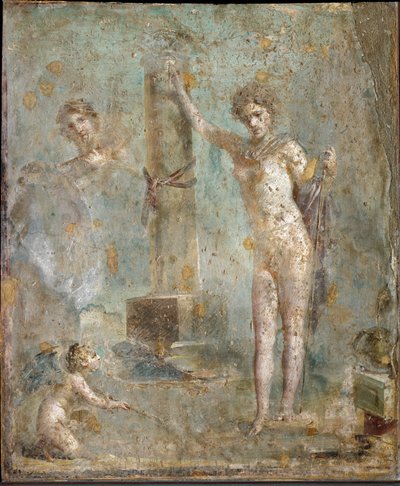 Sztuka rzymska: „Narcyz” Fresk z Pompei, Narodowe Muzeum Archeologiczne, Neapol autorstwa Roman