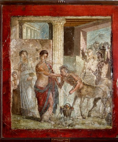Sztuka rzymska: „Centaur bierze udział w weselu Pirithoos (Pirithous) i Hippodamia” Rzymski fresk z Pompei. I wne (fresk) autorstwa Roman