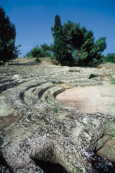 Roman Remains of Pollentia, fragment amfiteatru, Alcudia, Majorka, Hiszpania autorstwa Roman