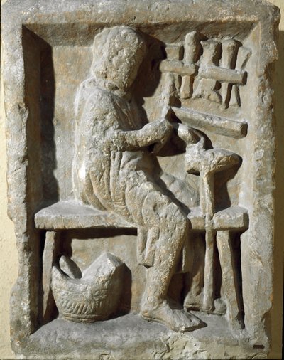 Sztuka rzymska: „” kowal przy pracy ”” I wne Rzym, Muzeum Cywilizacji Rzymskiej autorstwa Roman
