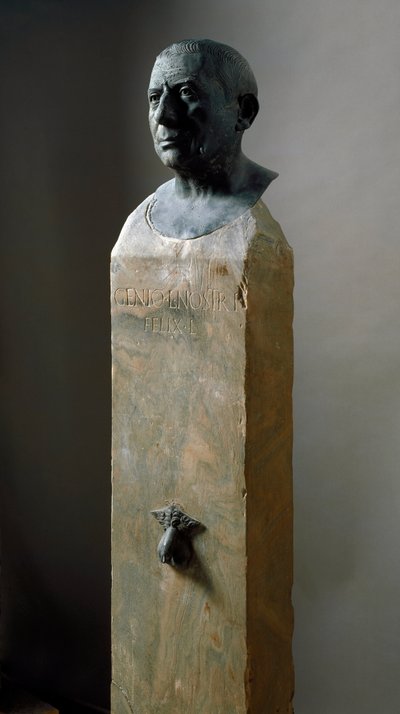 Sztuka rzymska: popiersie bankiera Lucius Caecilius Iucundus (ok. 20-69 ne) Rzeźba z brązu. I wne Z Pompejów. Neapol, Museo Nazionale Archeologico autorstwa Roman