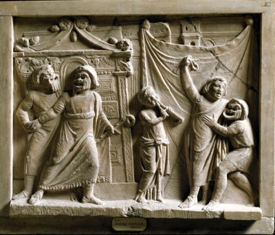 Sztuka rzymska: komedia teatralna scena (komedia) utworu „Andria” Terence