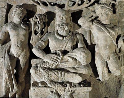 Sztuka rzymska: bóg galijski pochodzenia celtyckiego Cernunnos (lub Kernunnos) reprezentuje między Apollem a Merkurym. Z Reims. I wne. Rzym, Museo della Civilta Romana autorstwa Roman
