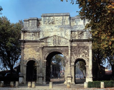 Sztuka rzymska: widok Łuku Triumfalnego lub Łuku Mariusza autorstwa Roman