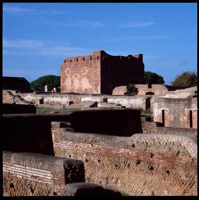 Sztuka rzymska: widok ruin stolicy, stanowisko archeologiczne Ostia autorstwa Roman