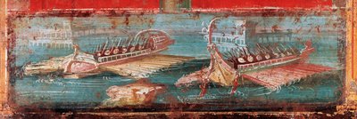 Rzymskie statki wojenne przy wejściu do portu (fresk) autorstwa Roman