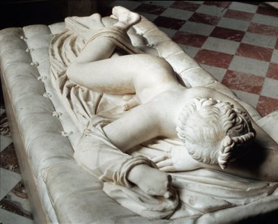 Śpiący Hermafrodyta (marmurowa rzeźba, II wpne) autorstwa Roman