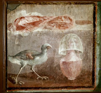 Martwa natura z ptakiem (fresk autorstwa Roman