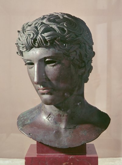 Głowa „Benevento”, ok.50 pne (brąz) autorstwa Roman
