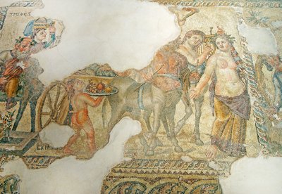 Triumfalna procesja Dionizosa, Dom Aionu, Pafos, Cypr (mozaika) autorstwa Roman