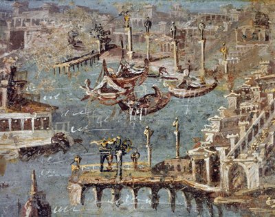 Miasto i port Pozzuoli (fresk) autorstwa Roman