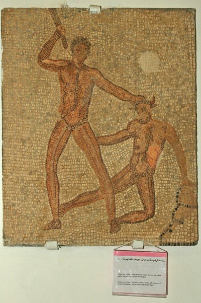 Tezeusz i Minotaur z Domu Jakuba Magnusa (mozaika) autorstwa Roman