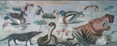 Zwierzęta w Nilu, z Domu Fauna (Casa del Fauno), Pompeje autorstwa Roman