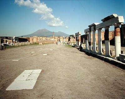 Widok Forum z Wezuwiuszem w tle autorstwa Roman