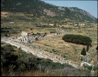 Widok ulicy Curetes w kierunku biblioteki Celsusa. autorstwa Roman