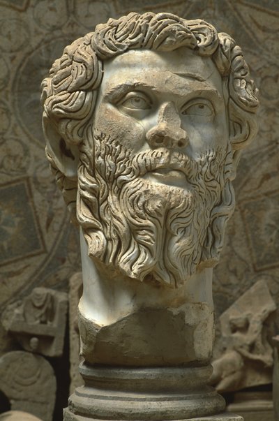Popiersie Septimusa Sewera (145-211), okres cesarski (27 pne-395 ne) (marmur) autorstwa Roman Imperial Period