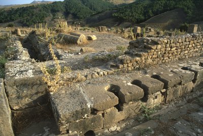 Widok na toaletę komunalną, okres wysokiego cesarstwa (27 pne-395 ne) autorstwa Roman Imperial Period