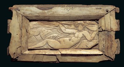 Oprawiona tablica z postacią kobiecą, z Egiptu, koniec III do początku IV wieku n.e. (kość) autorstwa Roman Period Egyptian