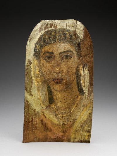 Portret mumii młodej kobiety, AD 1-100 (malowane drewno, wosk i tkanina) autorstwa Roman Period Egyptian