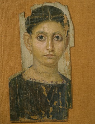 Portret kobiety mumii, z Fajum, koniec III wieku n.e. (wosk enkaustyczny na malowanym drewnie) autorstwa Roman Period Egyptian