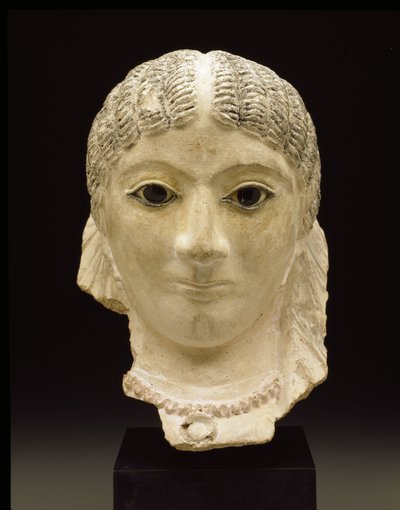 Portret mumii, koniec II wieku (karton, farba, szkło i brąz) autorstwa Roman Period Egyptian