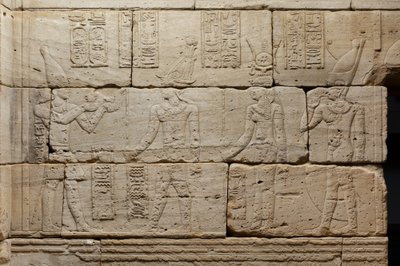 Płaskorzeźba ze Świątyni Dendur, ok.10 pne (piaskowiec eolski) autorstwa Roman Period Egyptian