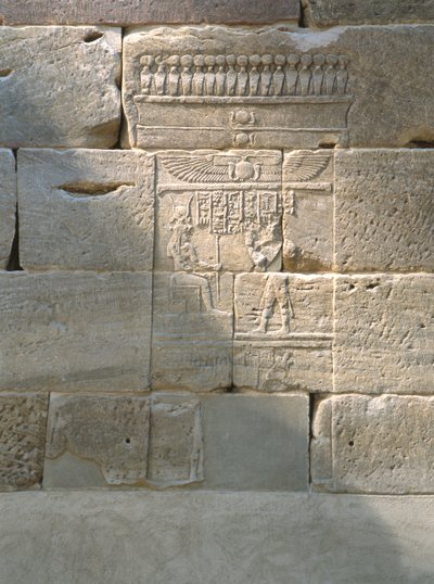 Płaskorzeźba ze świątyni Dendur, ok.10 pne (piaskowiec eoliczny) autorstwa Roman Period Egyptian