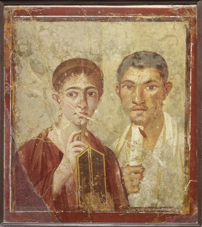 Portret piekarza Terencjusza Neo i jego żony autorstwa Roman Pompeian wall painting