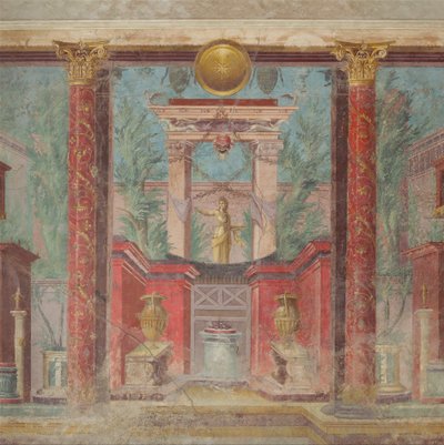 Malowidło ścienne z cubiculum willi w Boscoreale, ok. 50-40 r. p.n.e autorstwa Roman Republican Period