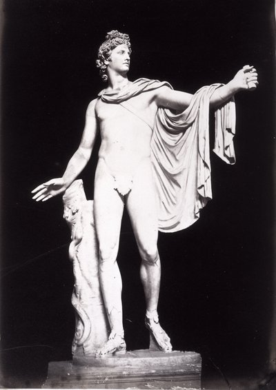 Apollo Belvedere, kopia greckiego oryginału z IV wieku p.n.e., przed usunięciem poprzednich uzupełnień (marmur) autorstwa Roman Roman