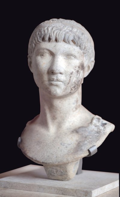 Sztuka Rzym Popiersie Ptolemeusza z Mauretanii (10 pne - 40 ne) marmur autorstwa Roman Roman