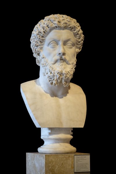 Art Rome Popiersie cesarza rzymskiego Marka Aurele (121 - 180 AD) marmur autorstwa Roman Roman