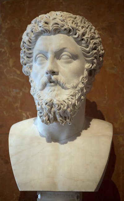 Art Rome Popiersie cesarza rzymskiego Marka Aurele (121 - 180 AD) marmur autorstwa Roman Roman
