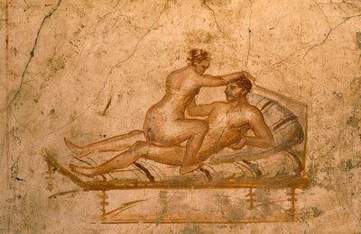 Erotyczny fresk z sześcianu Domu Vettii w Pompejach (Lista Światowego Dziedzictwa UNESCO). autorstwa Roman Roman