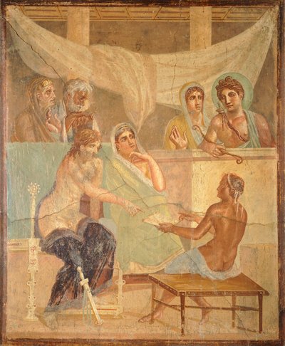 Fresk przedstawiający Admeta i Alkestisa z Pompei (Lista Światowego Dziedzictwa UNESCO). autorstwa Roman Roman