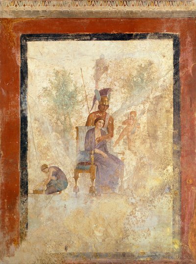 Fresk przedstawiający Aresa i Afrodytę z Domu Ukaranej Miłości w Pompejach (Lista Światowego Dziedzictwa UNESCO) autorstwa Roman Roman