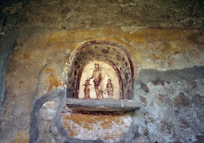 Fresk przedstawiający Lararium z Pompejów (Lista Światowego Dziedzictwa UNESCO). autorstwa Roman Roman
