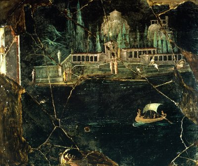 Fresk przedstawiający krajobraz z Pompei (Lista Światowego Dziedzictwa UNESCO autorstwa Roman Roman