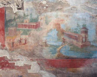 Fresk fontanny-nymfeum Domu Małej Fontanny w Pompejach (wpisany na Listę Światowego Dziedzictwa UNESCO autorstwa Roman Roman