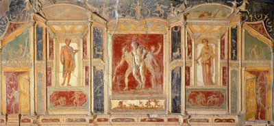 Fresk z dekoracją ścienną, z Domu Meleagro w Pompejach (Lista Światowego Dziedzictwa UNESCO autorstwa Roman Roman