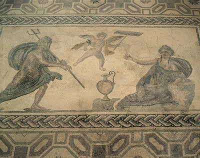 Mural na podłodze z wysokiego kąta, Pafos, Cypr (zdjęcie) autorstwa Roman Roman