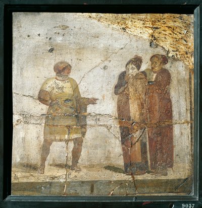 włochy, kampania, pompeje, scena teatralna, fresk autorstwa Roman Roman