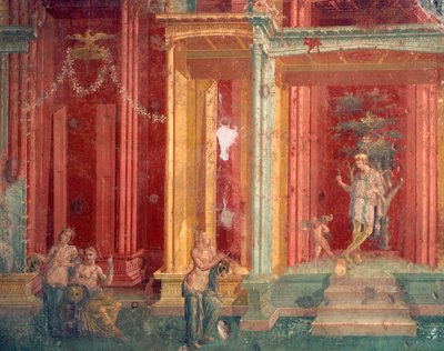 Włochy, Prowincja Neapol, Region Kampanii, Pompeje, Dom Loreio Tiburtino, Fresk autorstwa Roman Roman