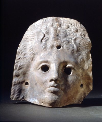 Maska na tragedie w epoce rzymskiej. Muzeum klatki schodowej. Mediolan autorstwa Roman Roman