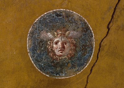 Medalion z głową Gorgony, prawe skrzydło w Domu Vettii, Pompeje (Lista Światowego Dziedzictwa UNESCO autorstwa Roman Roman